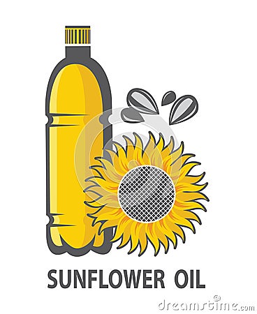 Sunflower oil image Vector Illustration
