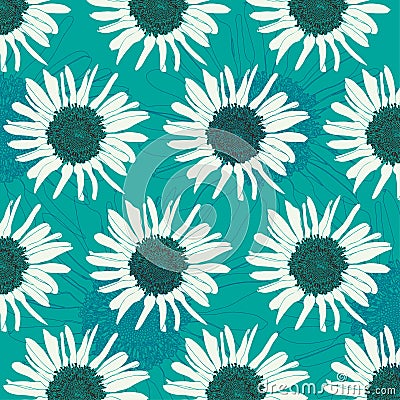 Sunflower pattern Vector Illustration