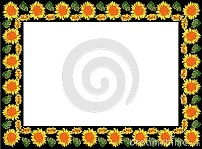 Sunflower pattern in a frame Stock Photo