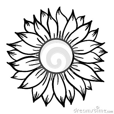 Sunflower print vector illustration for chirt Vector Illustration