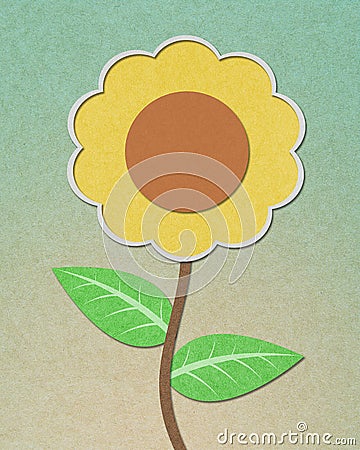 Sunflower recycled paper craft Stock Photo