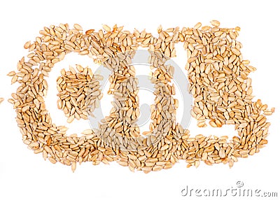 Sunflower seeds sunflower oil word Stock Photo