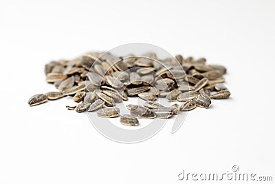 Sunflower seeds in shell isolated Stock Photo