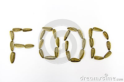 Sunflower seeds on a white background Stock Photo