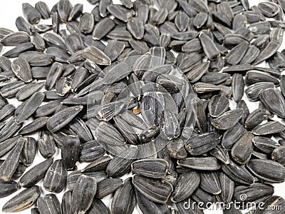 sunflower seeds on white table Stock Photo