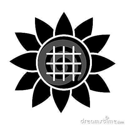 Sunflower solid icon. Flower vector illustration isolated on white. Floral glyph style design, designed for web and app Vector Illustration