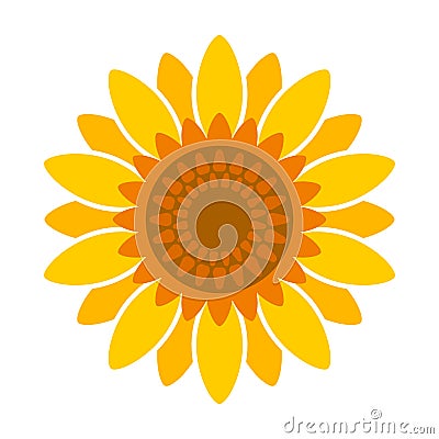 Sunflower vector icon.Cartoon vector icon isolated on white background sunflower. Vector Illustration