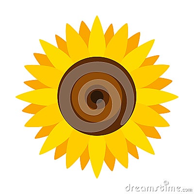 Sunflower vector icon.Cartoon vector icon isolated on white background sunflower. Vector Illustration