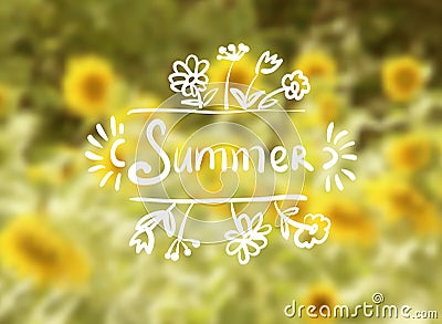Sunflowers Background on a Summer Day Vector Illustration