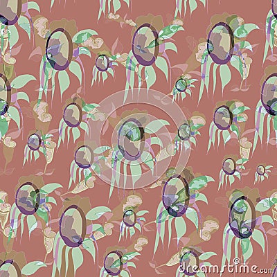 Sunflowers, differten sizes in pastel colors seamless pattern, plane pink background.summer Vector Illustration