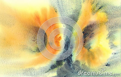 Sunflowers on the grunge background watercolor Stock Photo