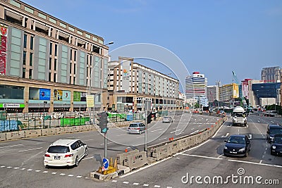 Sungei Road with The Verge shopping mall in Singapore Editorial Stock Photo