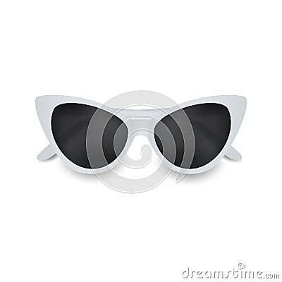 Sunglass isolated on a white background. Realistic icon white sunglasses. Vector Illustration