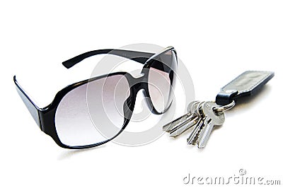 Sunglasse and keys Stock Photo