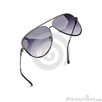 Sunglasses aviator of flying isolated on white background. Sun glasses summer accessories as design element for promo or Stock Photo