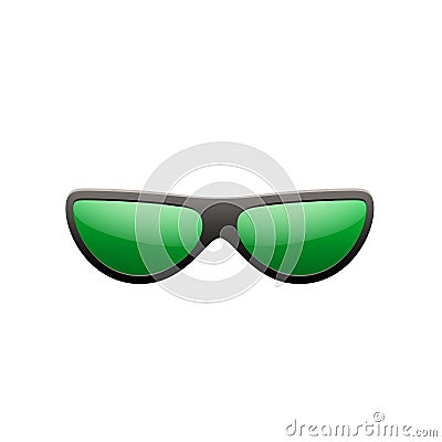 Sunglasses 3D. Summer sunglass shade isolated white background. Fun color sun glass. Realistic design eye sight Vector Illustration