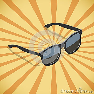 Sunglasses flat isometric summer design Vector Illustration