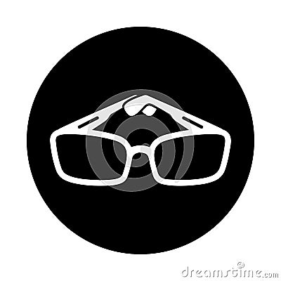 Sunglasses, glasses, goggles icon. Black vector graphics Stock Photo