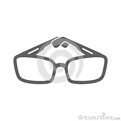 Sunglasses, glasses, goggles icon. Gray vector graphics Stock Photo