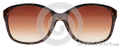 Sunglasses large brown tortois shell frame red lens color isolated against a clean white background nobody Stock Photo