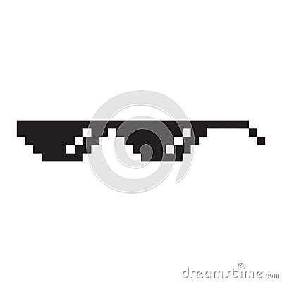Sunglasses pixel style vector icon. Vector Illustration
