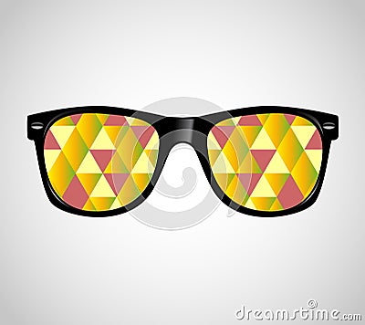 Sunglasses with Polygons Abstract Geometric Triangles. Cataract Vector Illustration Vector Illustration