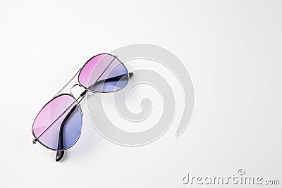 Sunglasses with Purple Glasses for all people. Stock Photo