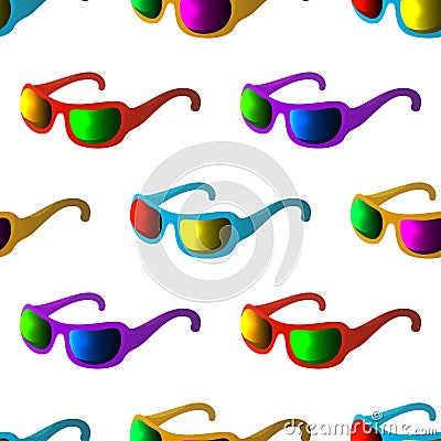 Sunglasses, seamless background Vector Illustration