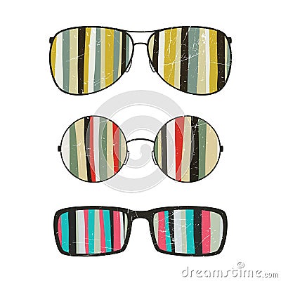 Sunglasses with striped reflection Vector Illustration