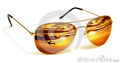 Sunglasses Sunset Stock Photo