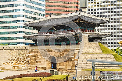 Sungnyemun, south great gate of old seoul city in south korea Editorial Stock Photo