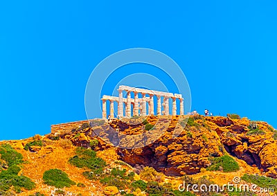 Sunio cape in Greece Stock Photo