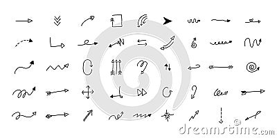 hand-drawn arrow vector illustrations. set of cute arrows for design elements. Vector Illustration