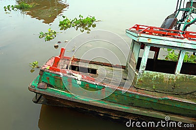 Sunk boat Stock Photo