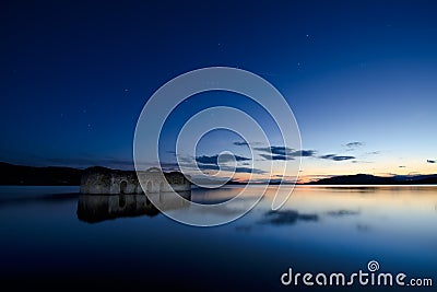 The Sunken Church and Orion Stock Photo