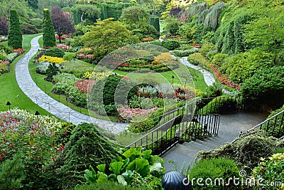 Sunken Garden Stock Photo