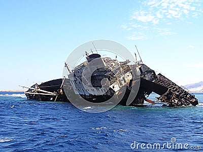 Sunken ship Stock Photo