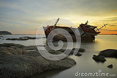 Sunken wrecks Stock Photo