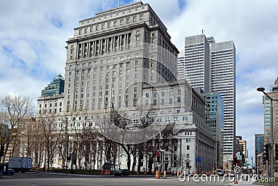 Sunlife building in Montreal canada. Editorial Stock Photo
