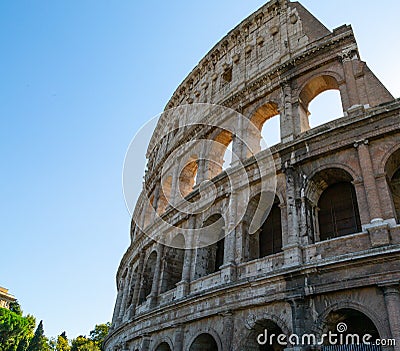 Sunlight in Coliseum Arch Stock Photo