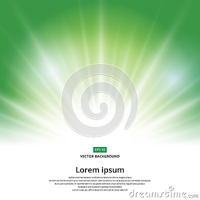 Sunlight effect sparkle on green background christmas with copy Vector Illustration