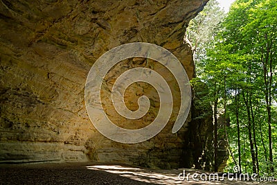 Sunlight entering Council Overhang. Stock Photo