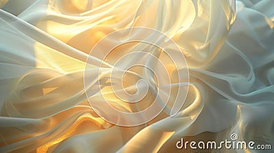 Sunlight filters through the translucent fabric creating a soft glowing effect Stock Photo