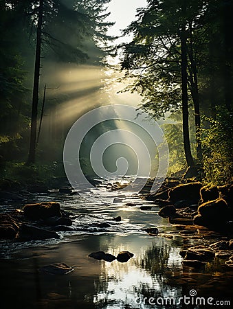 Sunlight forest Stock Photo