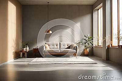 Sunlight on a gray wall, sunbeams in a room Stock Photo