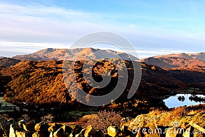 Sunlight on the Loughrigg Fell Stock Photo