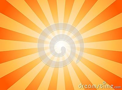 Sunlight rays horizontal background. Bright yellow color burst background Vector Illustration