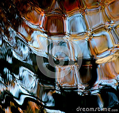 Sunlight Reflecting on Square Pond Ripples Stock Photo