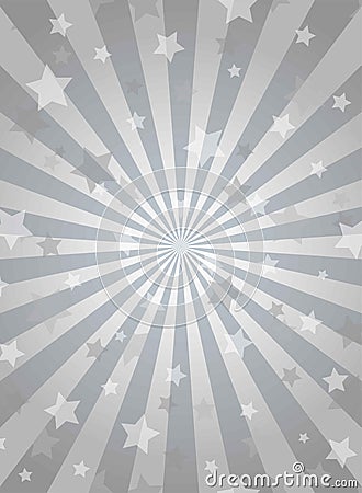 Sunlight vertical background. Shining silver grey color burst background with stars or fireworks Cartoon Illustration