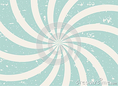 Sunlight wide spiral grunge background. green and beige retro background Cartoon Illustration